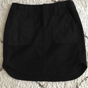 Madewell black felt skirt